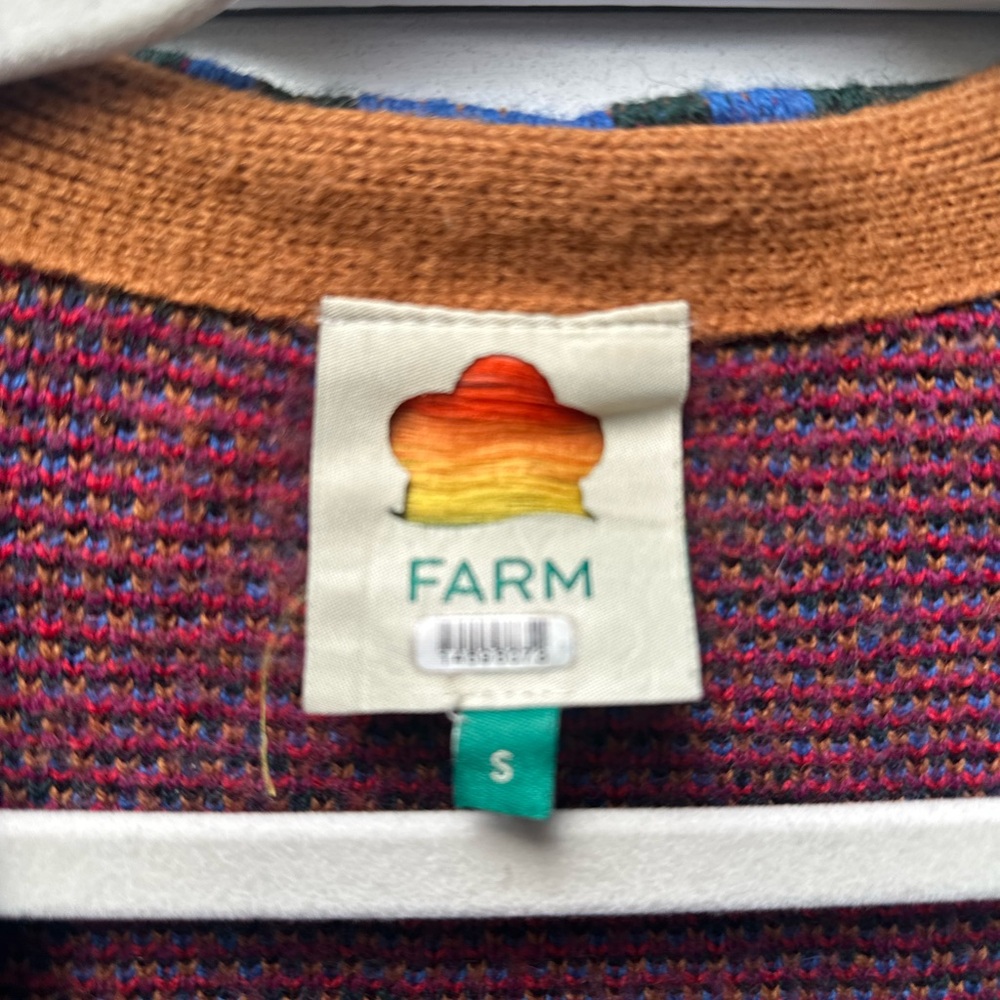 Farm Rio animal color block sweater. oversized with balloon sleeves. Has flaws - Picture 5 of 8